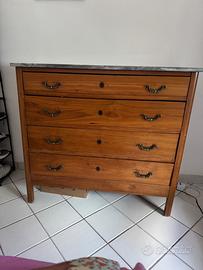 Cassettiera antica top in marmo – Legno massello