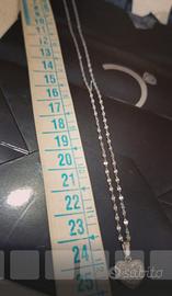 Collana con cuore duble face in oro bianco 18k