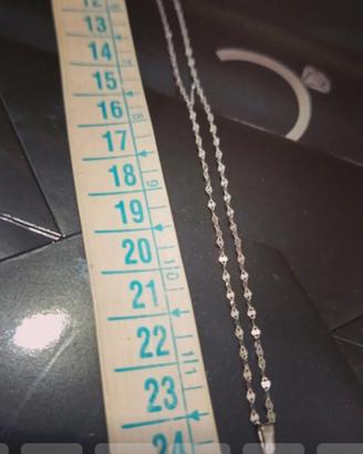 Collana con cuore duble face in oro bianco 18k