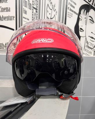 CASCO GARIBALDI DOPPIA VISIERA CORALLO-ROSSO OPACO