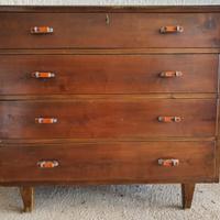 Cassettiera vintage legno marrone