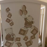 Lettino Mibb bambini bianco con 4 ruote 128x66