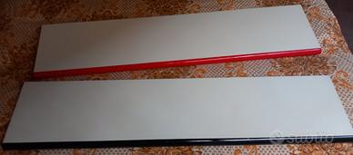 mensole in legno bianco con bordo arrotondato 