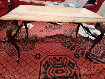 tavolino ghisa e marmo 