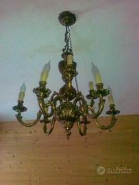 Coppia di Lampadari Antiquariato Bronzo