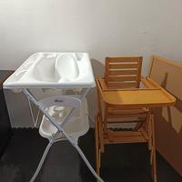 Vaschetta e Seggiolone di legno