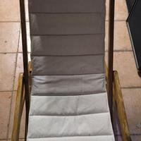 Sdraio sedie giardino pieghevoli legno e tessuto