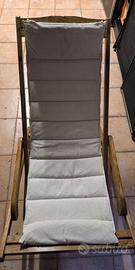 Sdraio sedie giardino pieghevoli legno e tessuto