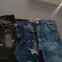 felpa corta n zip e jeans strappati taglia M