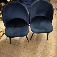 Sedie in velluto blu