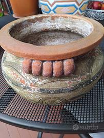  2 vasi cemento 1 vaso terracotta rustico vintage 