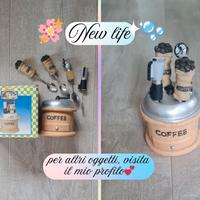 Set 4 Cucchiaini Caffè Ceramica con contenitore