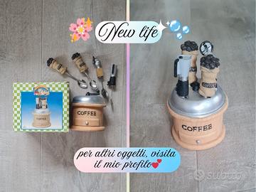 Set 4 Cucchiaini Caffè Ceramica con contenitore