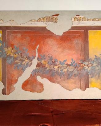 Riproduzione affresco rosso pompeiano