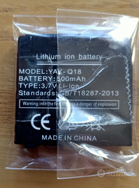 Smartwatch - Batteria YAY-Q18 3.7V Li-ion 500mAh