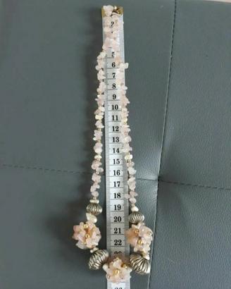 Collana in quarzo rosa Vintage 