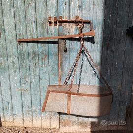 Bilancia stadera pesa carbone antica 