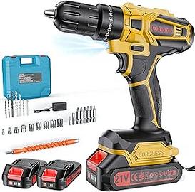 Trapano Avvitatore Batteria 21V, con 2×2000mAh Bat