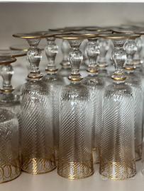 Servizio bicchieri Murano Cristallo e oro