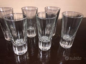 6 Bicchieri Vetro Massiccio d'Aperitivo