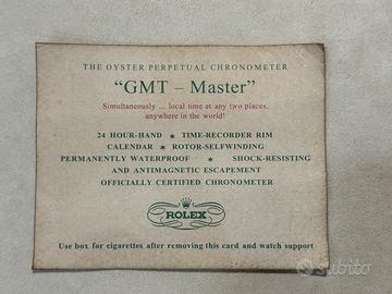 Rolex GMT Master anni 50’ Cigarette Card raro