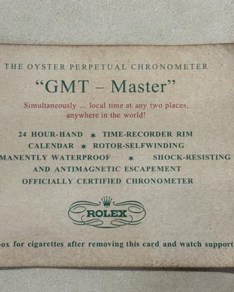 Rolex GMT Master anni 50’ Cigarette Card raro