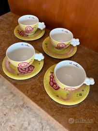Thun set 4 tazze cappuccino nuove in porcellana