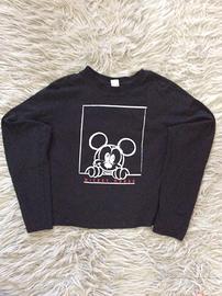 Maglia / Felpa Leggera Nera Topolino 14-15 anni  