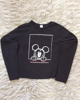 Maglia / Felpa Leggera Nera Topolino 14-15 anni  