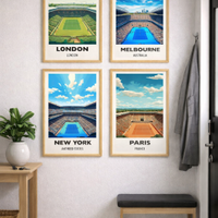 Set 4 Poster Tennis – I 4 Grand Slam cartonati