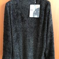 Maglione effetto Lurex nero
