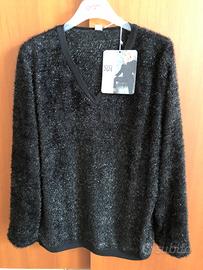 Maglione effetto Lurex nero