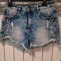 Short in denim con effetto sbiadito taglia 36
