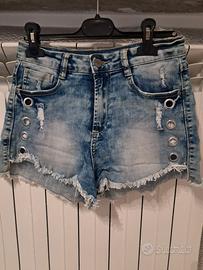 Short in denim con effetto sbiadito taglia 36