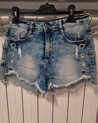 Short in denim con effetto sbiadito taglia 36
