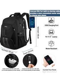 Zaino grande 50 litri, 17 pollici