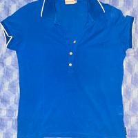 Moncler Polo blu elettrico manica corta