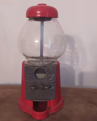 porta caramelle dispenser vintage rosso metallo