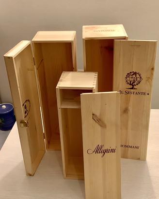 5 Cassette Legno Vino Nuove