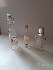 Per collezionisti: 3 bottigliette vuote di grappe 