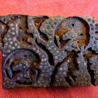 Timbro legno stampa tessuti batik antico