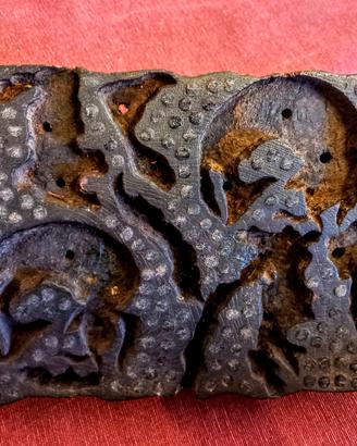 Timbro legno stampa tessuti batik antico
