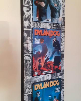 Quadro in legno omaggio a Dylan Dog e Vasco 