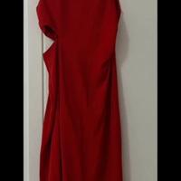 Abito Lungo Rosso Cut Out Elegante Cerimonia