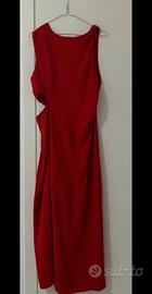 Abito Lungo Rosso Cut Out Elegante Cerimonia
