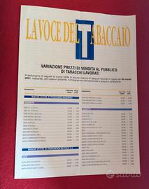 Listino prezzi 2001 La voce del tabaccaio 