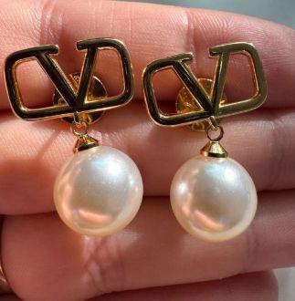 Orecchini oro bianco perla Valentino