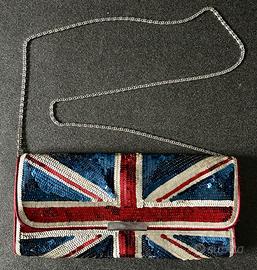 Borsettta in paillettes con bandiera Inglese