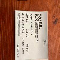 Pompa FB sommersa 20 hp 11 giranti ghisa