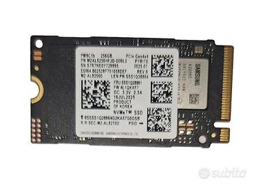 SSD NVMe Samsung da 256 Gb 4.0 (PCIe Gen4x4), M.2